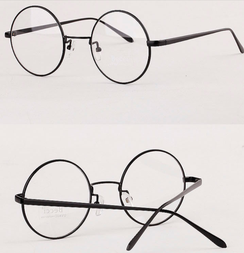 Unisex Eyeglasses Round Metal Rack Alloy 3036 Frame Brightzone black  