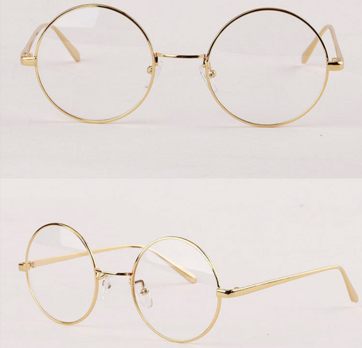 Unisex Eyeglasses Round Metal Rack Alloy 3036 Frame Brightzone Golden  