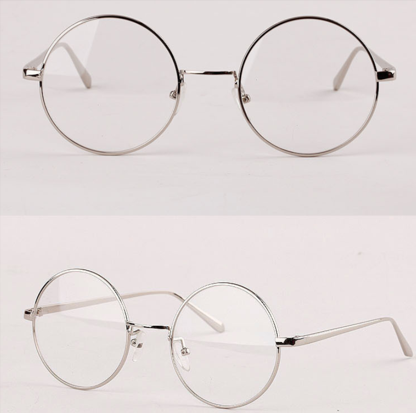 Unisex Eyeglasses Round Metal Rack Alloy 3036 Frame Brightzone silver  