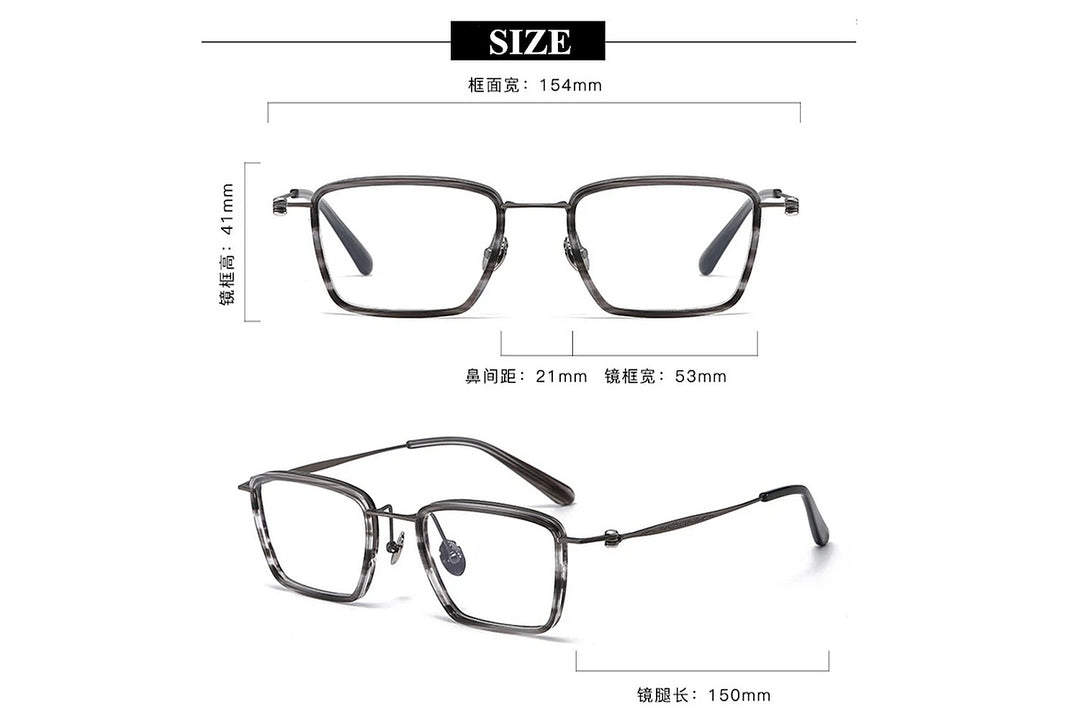Black Mask Unisex Full Rim Square Acetate Eyeglasses BM-A6902