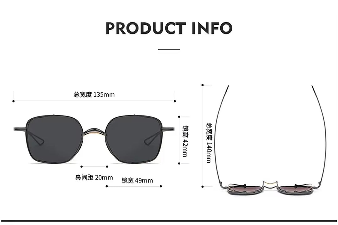 Black Mask Men Full Rim Square Titanium Polarized Sunglasses BM-D124S