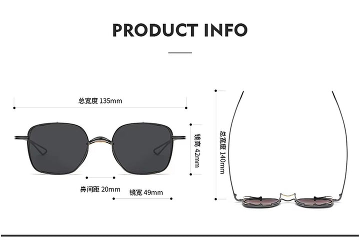 Black Mask Men Full Rim Square Titanium Polarized Sunglasses BM-D124S