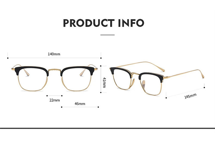 Black Mask Unisex Full Rim Square Titanium Eyeglasses BM-KM1112