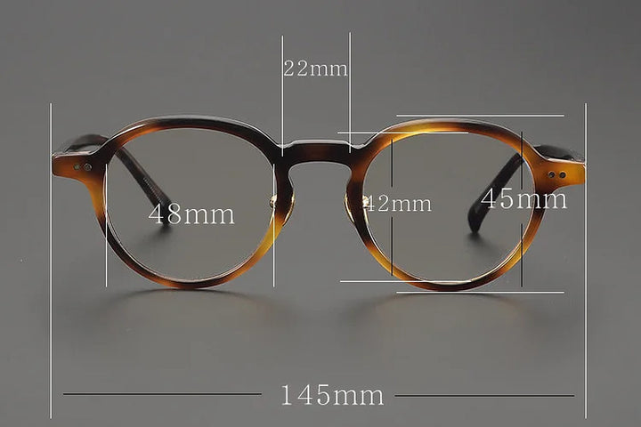Black Mask Unisex Full Rim Round Acetate Eyeglasses BM-M2509
