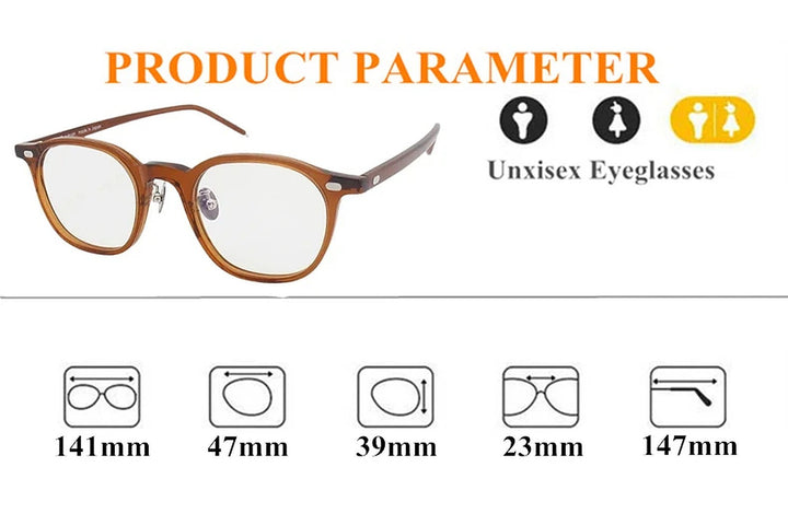 Black Mask Unisex Full Rim Square Acetate Eyeglasses BM-N02