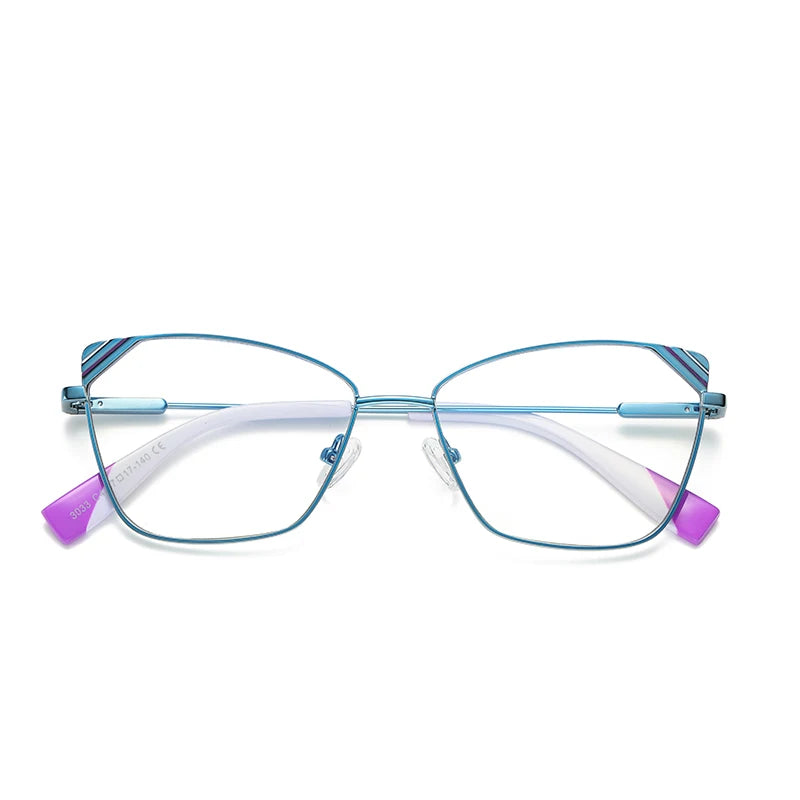 Hotony Women's Full Rim Square Cat Eye Alloy Eyeglasses 30339