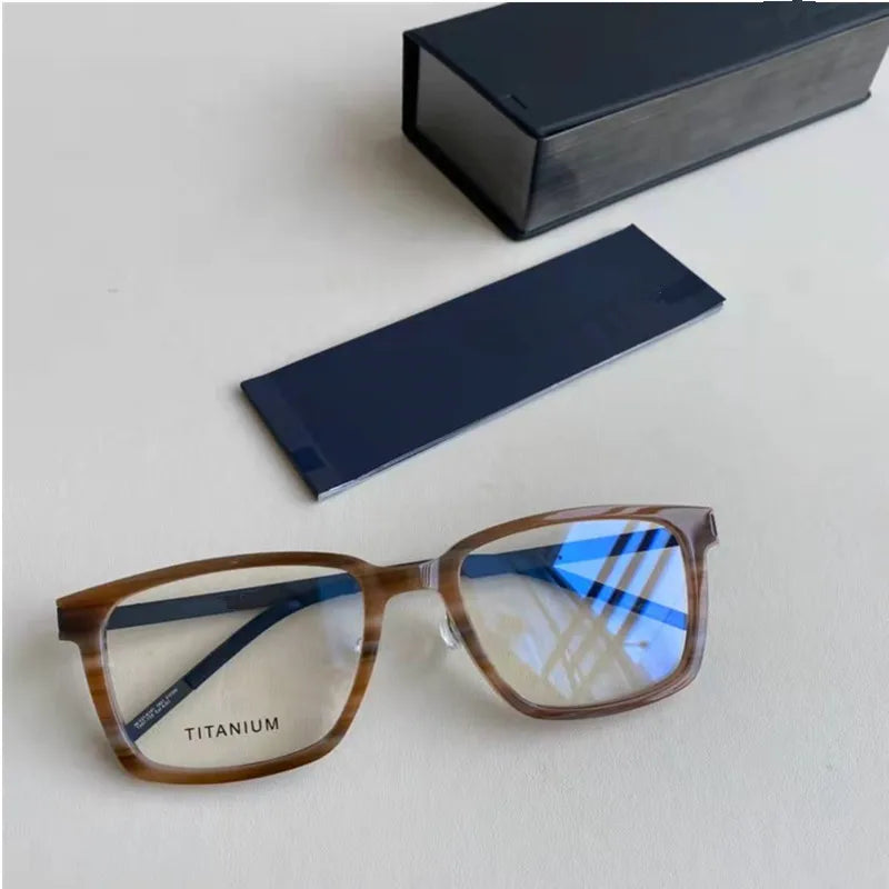 Aimee Unisex Full Rim Square Screwless Titanium Eyeglasses 18214