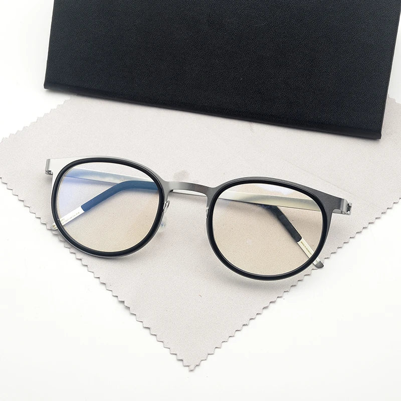Aimee Unisex Round Titanium Eyeglasses – FuzWeb