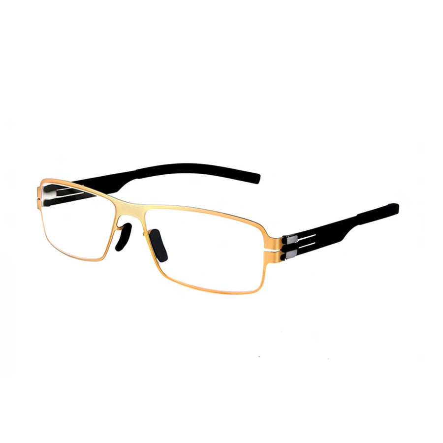 Aimee Men's Full Rim Square Screwless Stainless Steel Eyeglasses 1139 Full Rim Aimee   