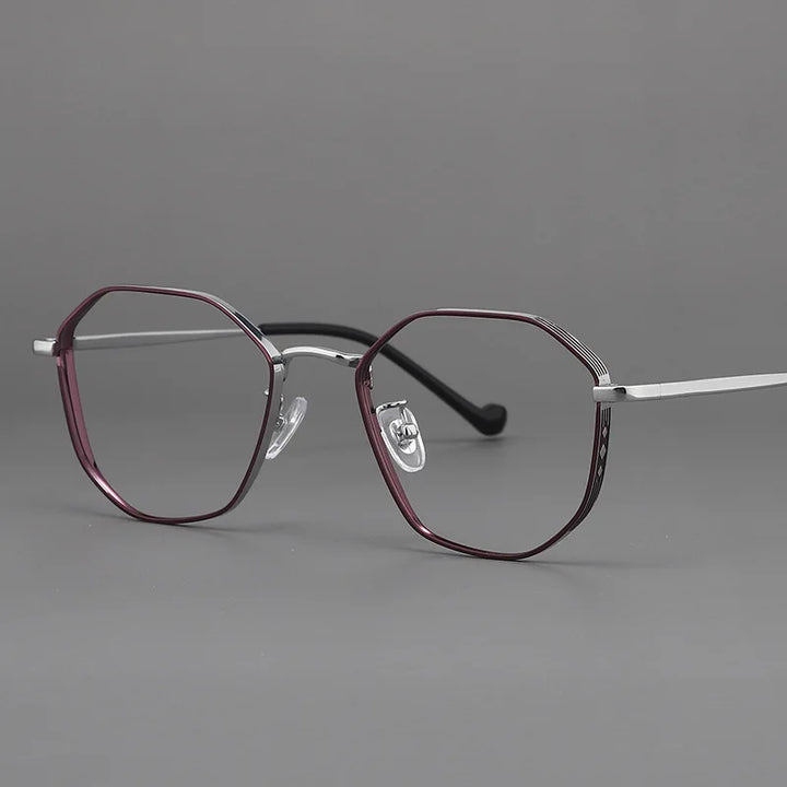 Muzz Unisex Full Rim Polygon Oval Titanium Eyeglasses 10032