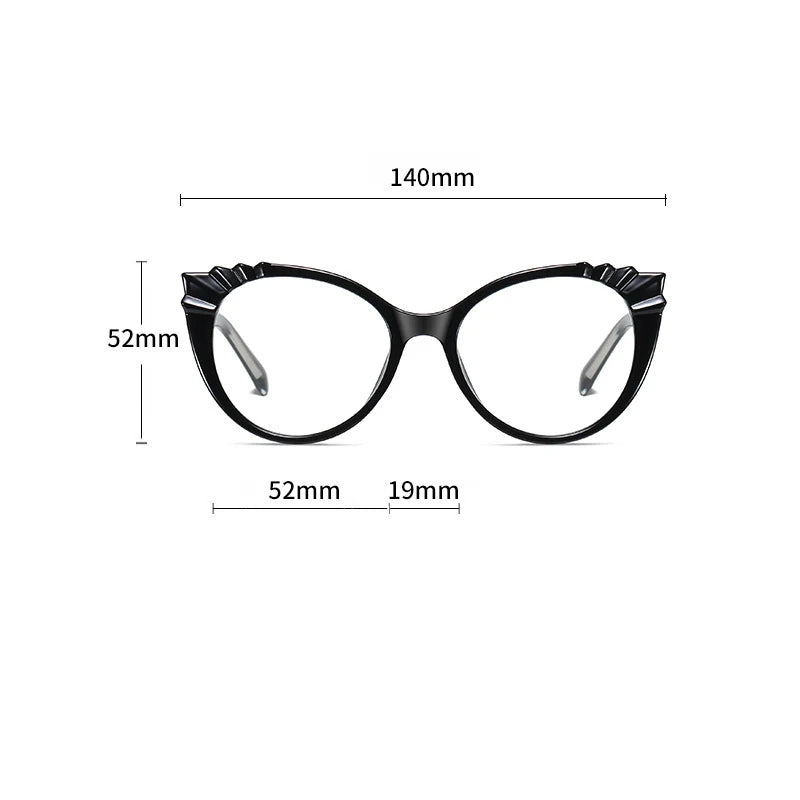 Reven Jate Unisex Full Rim Oval Cat Eye Tr 90 Alloy Eyeglasses 3510 4
