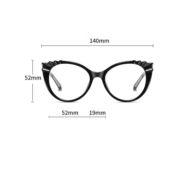 Reven Jate Unisex Full Rim Oval Cat Eye Tr 90 Alloy Eyeglasses 3510 4