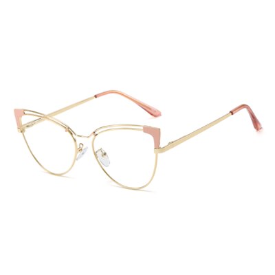 Ralferty  Women's Full Rim Square Cat Eye Eyeglass Alloy Eyeglasses F95636 Full Rim Ralferty C2 Pink  