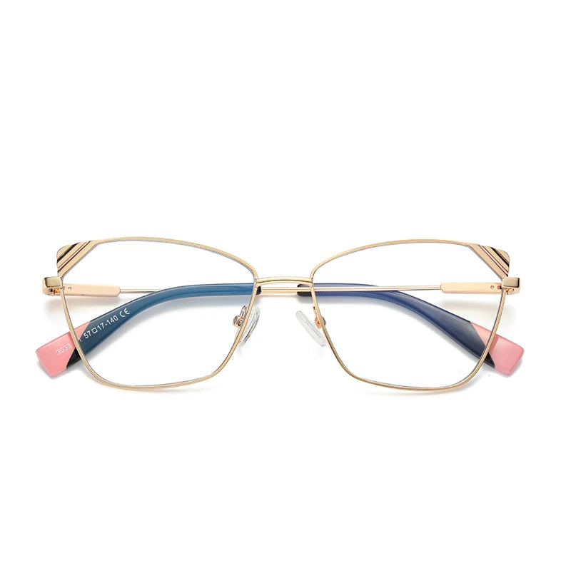 Hotony Women's Full Rim Square Cat Eye Alloy Eyeglasses 30339