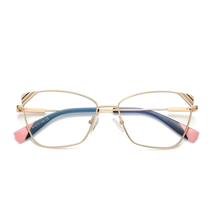 Hotony Women's Full Rim Square Cat Eye Alloy Eyeglasses 30339