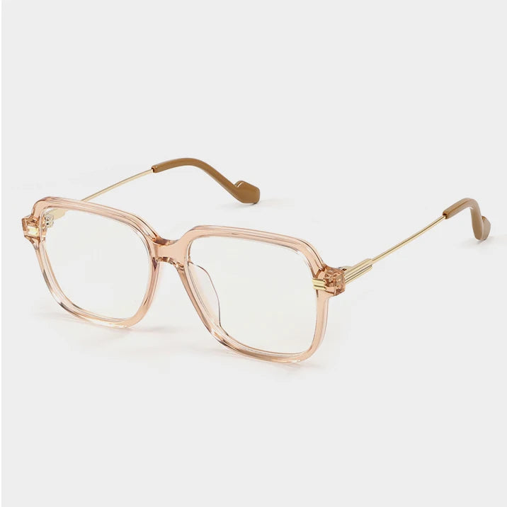 Aimee Unisex Full Rim Square Brow Line Acetate Eyeglasses 10544 Full Rim Aimee Pink  