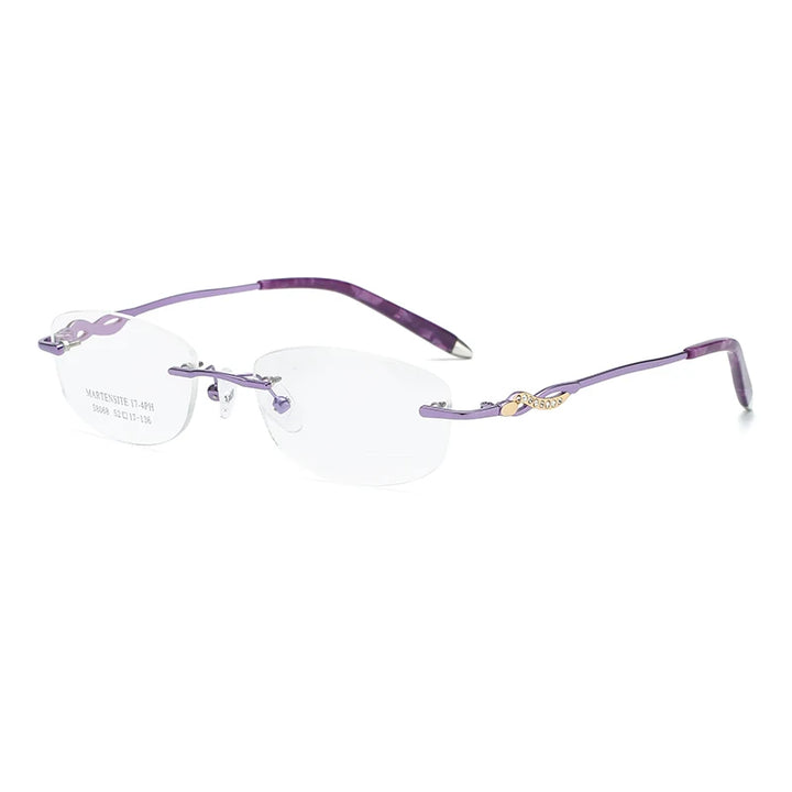 Zirosat Women's Rimless Oval Rectangle Alloy Eyeglasses 58068