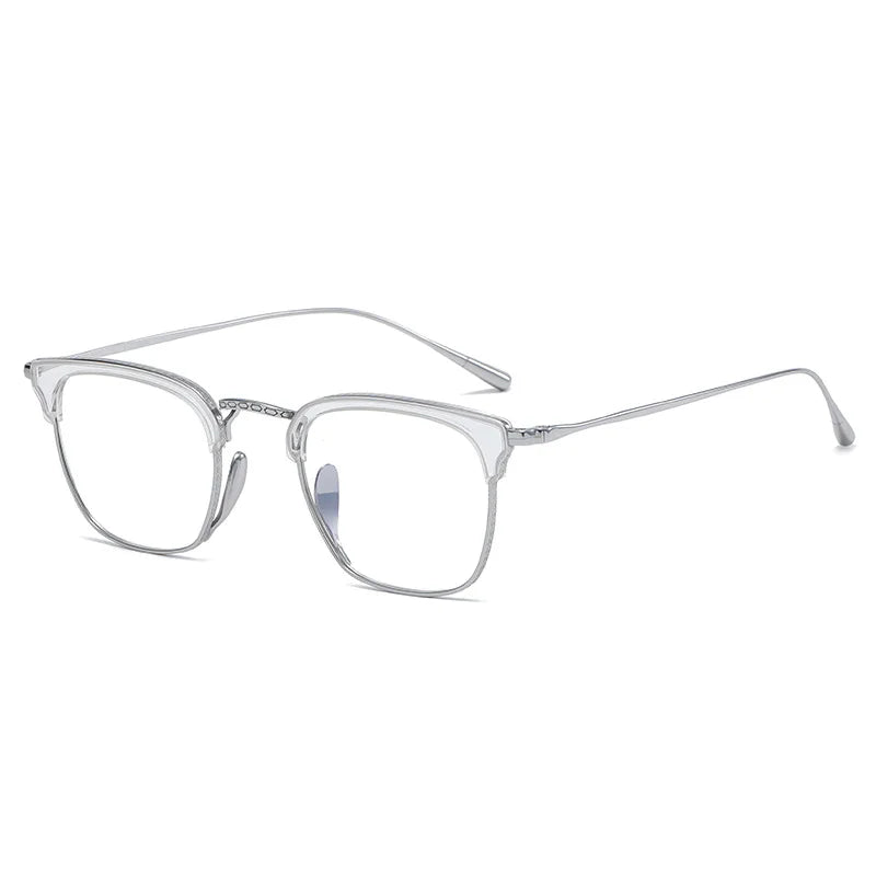 Aimee Women's Full Rim Square Titanium Acetate Eyeglasses 1121112 Full Rim Aimee Transparent  