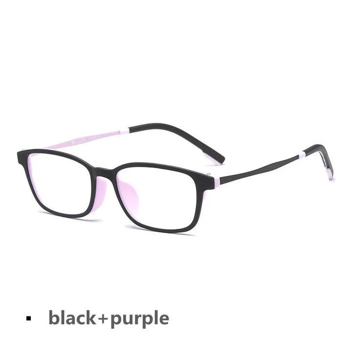 Kocolior Women's Full Rim Small Square Tr 90 Titanium Eyeglasses V1001 Full Rim Kocolior Black Purple China 
