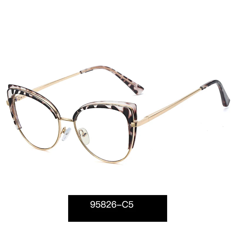 Hotony Women's Full Rim Oval Cat Eye Tr 90 Alloy Eyeglasses 958264