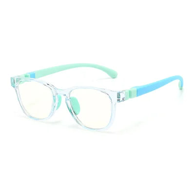 Ralferty Unisex Youth's Full Rim Square Acetate Eyeglasses R8509 Full Rim Ralferty C2 Cyan  