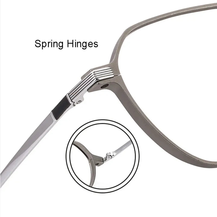 Handoer Unisex Full Rim Polygonal Aluminum Magnesium Alloy Eyeglasses H505 Full Rim Handoer   