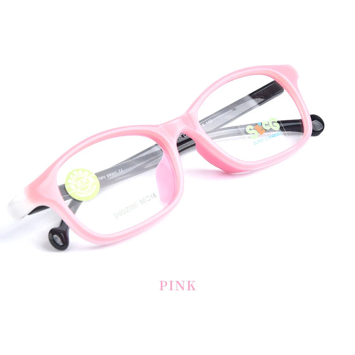 Secg Unisex Youth's Full Rim Square Tr 90 Silicone Eyeglasses 26050 Full Rim Secg pink  