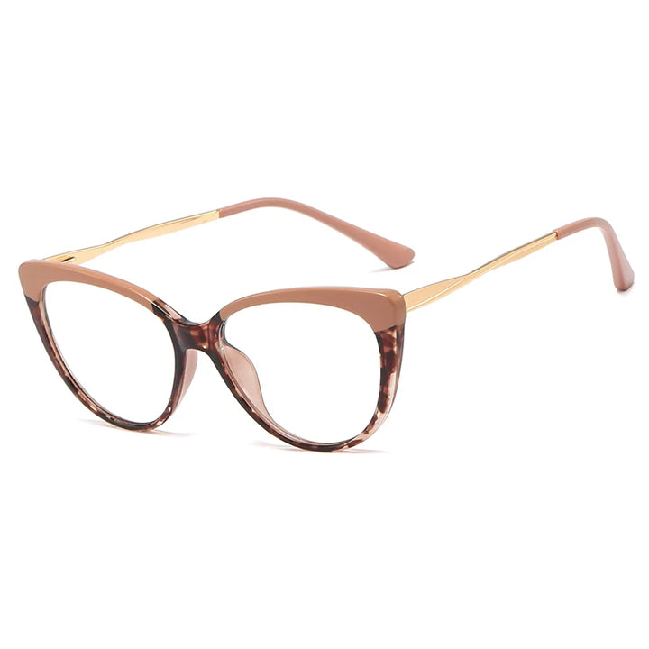 Reven Jate Women's Full Rim Oval Cat Eye Tr 90 Alloy Eyeglasses 92388