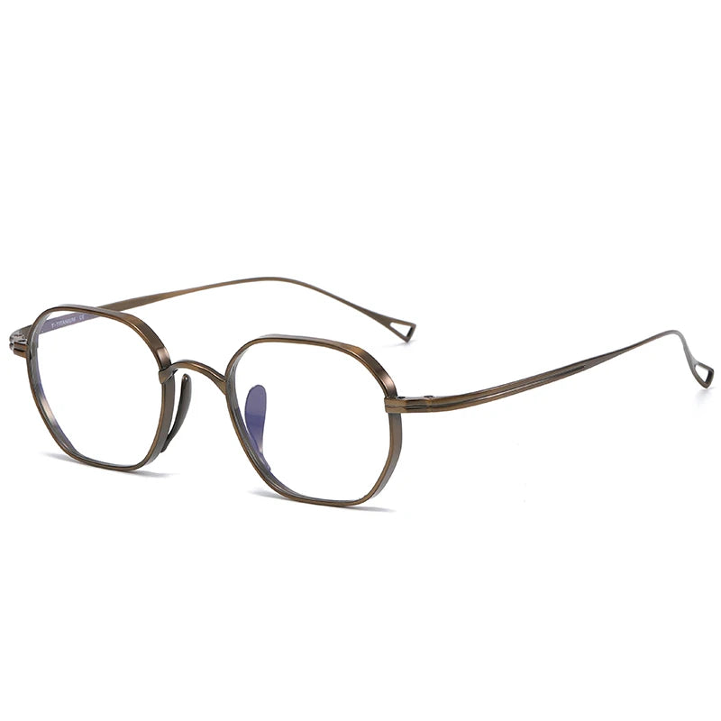 Muzz Women's Full Rim Flat Top Polygon Titanium Eyeglasses 819917