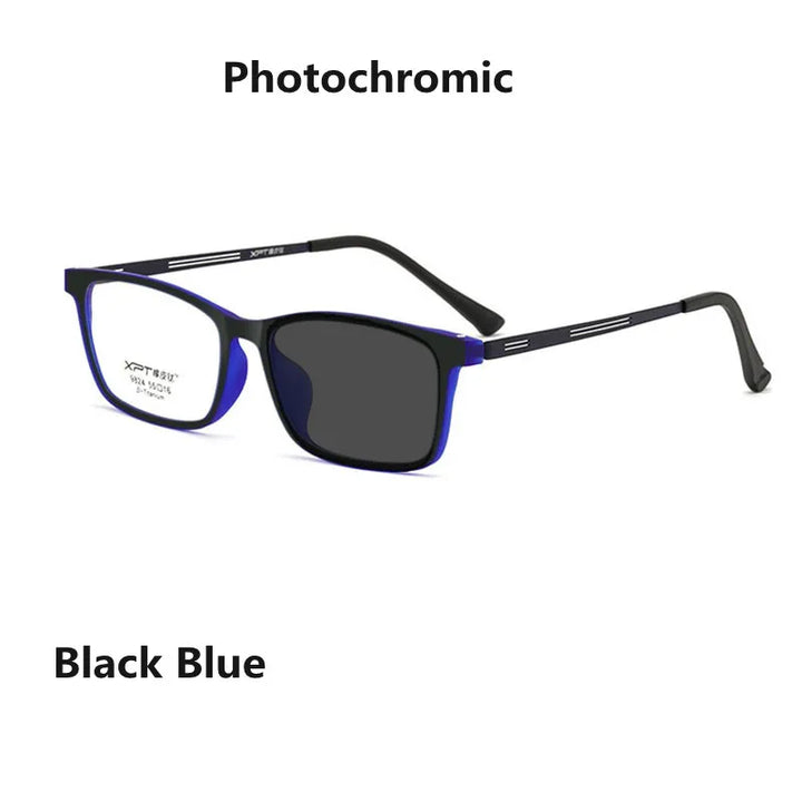 Kocolior Unisex Full Rim Square Titanium Alloy Hyperopic Reading Glasses 9824 Reading Glasses Kocolior Photochromic Blue China 0