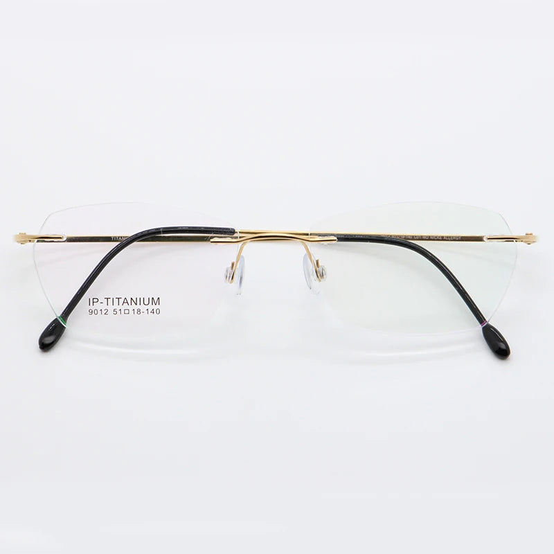 Bclear Women's Rimless Square Cat Eye Titanium Eyeglasses 639012