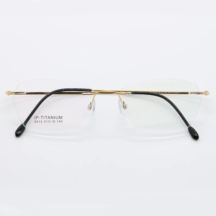 Bclear Women's Rimless Square Cat Eye Titanium Eyeglasses 639012
