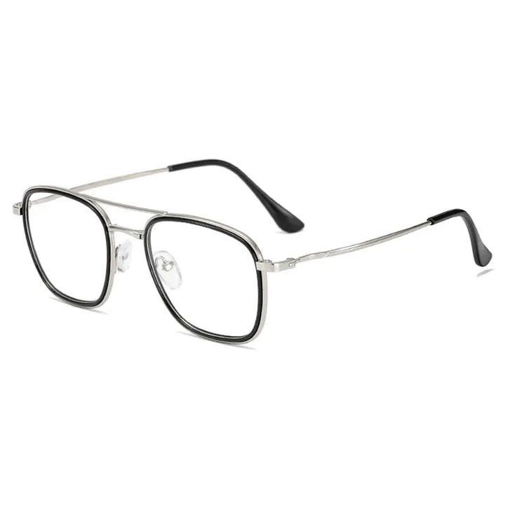 Handoer Unisex Full Rim Square Double Bridge Alloy Eyeglasses 2624 Full Rim Handoer   