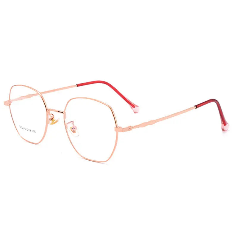 Hotony Unisex Full Rim Polygon Alloy Spring Hinge Eyeglasses H880 Full Rim Hotony   