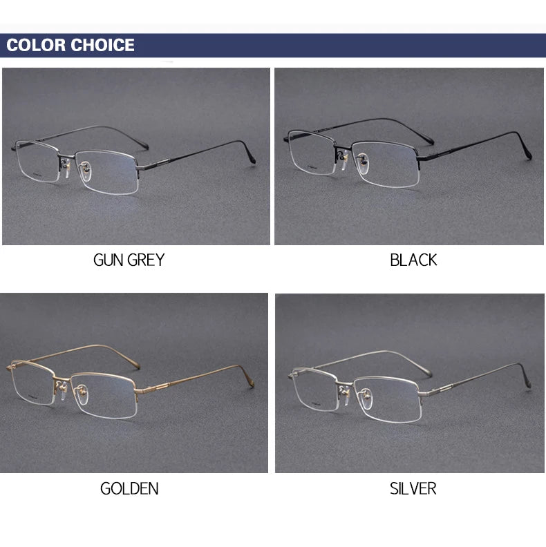 Aimee Unisex Semi Rim Square Titanium Eyeglasses 1231 Semi Rim Aimee   