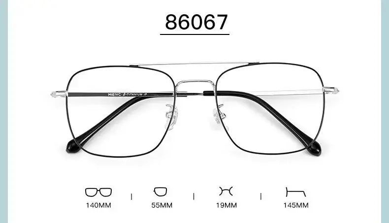 Handoer Unisex Full Rim Square Double Bridge Titanium Alloy Frames 860670 — view 2 | Handoer at FuzWeb