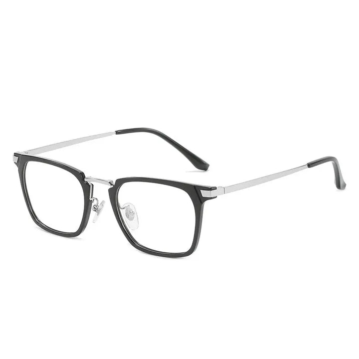 Hotochki Unisex Full Rim Square Eyeglasses 2142 Full Rim Hotochki Black Silver  