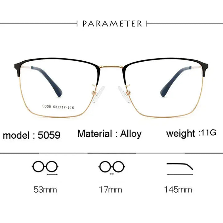 Hotochki Womens Full Rim Square Alloy Frames 505900 — view 2 | Hotochki at FuzWeb