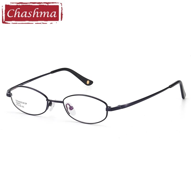 Unisex Small Oval Full Rim Titanium Frame Eyeglasses 8070 Full Rim Chashma Black  