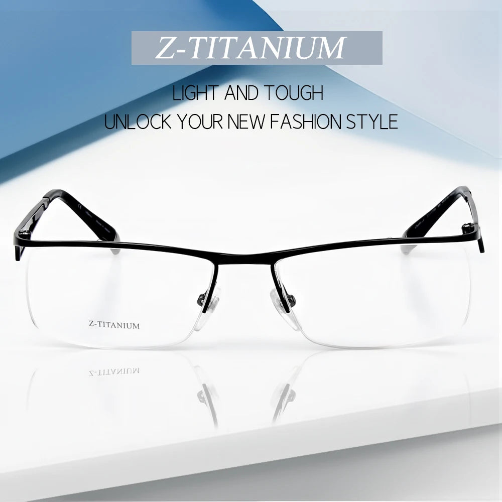 Aimee Unisex Semi Rim Square Titanium Eyeglasses 11750 Semi Rim Aimee   