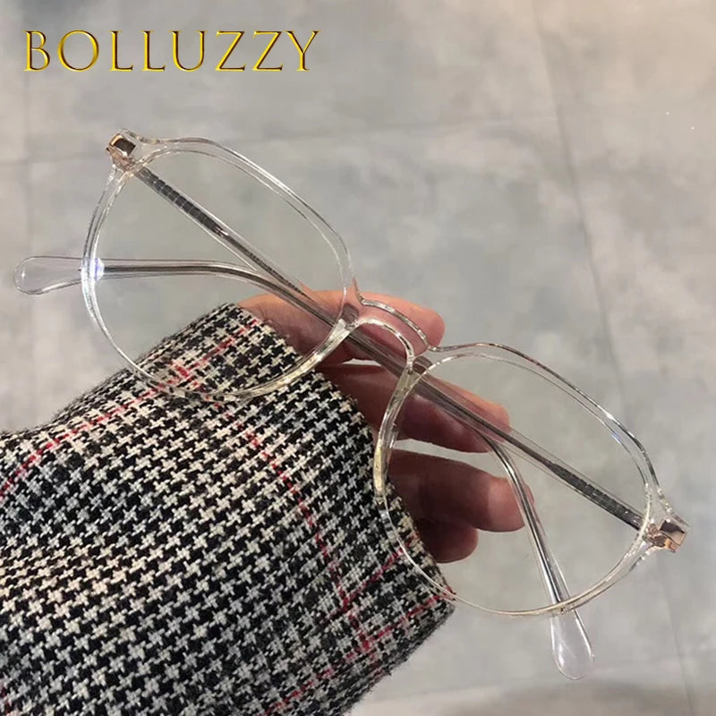 Bolluzzy Women's Full Rim Flat Top Oval Tr 90 Alloy Eyeglasses 5217 Full Rim Bolluzzy   