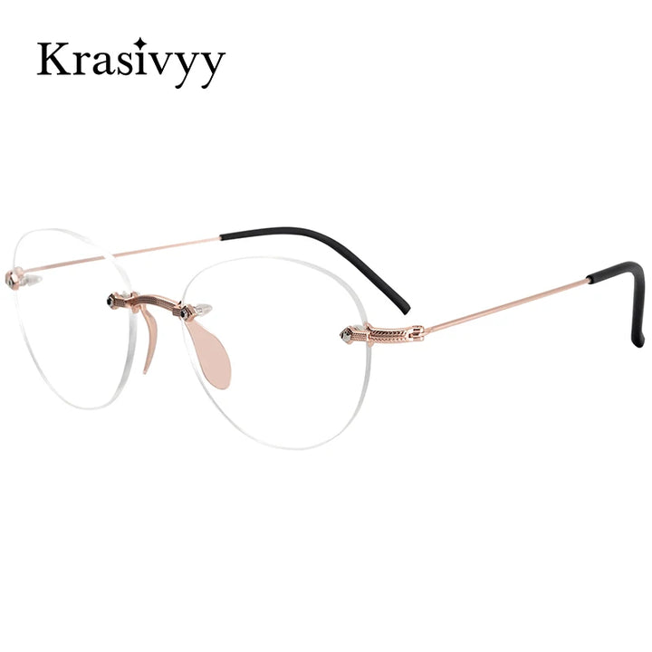 Krasivyy Unisex Full Rim Oval Round Titanium Eyeglasses 916076 Full Rim Krasivyy