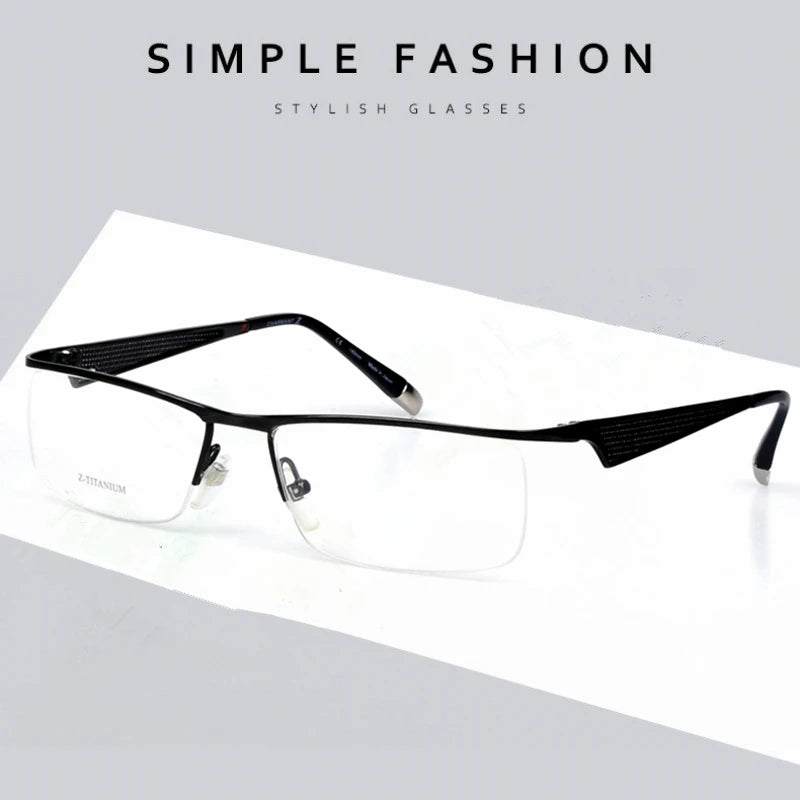 Aimee Unisex Semi Rim Square Titanium Eyeglasses 11750 Semi Rim Aimee   