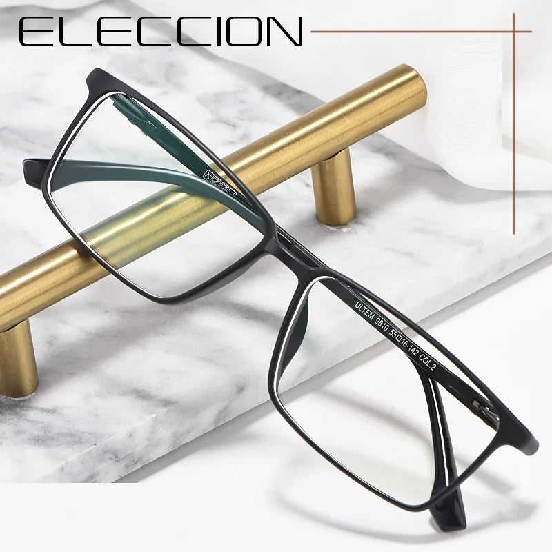 Eleccion Unisex Full Rim Square Ultem Eyeglasses 9810 Full Rim Eleccion