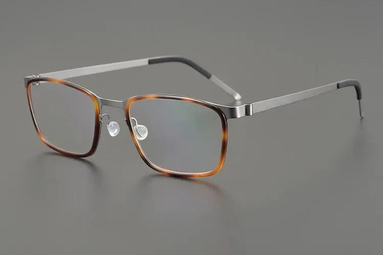 Bobbie 971100 Unisex Square Titanium Acetate Full Rim Frames FuzWeb