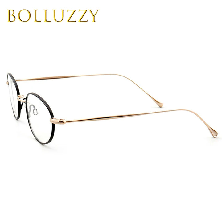 Bolluzzy Women's Full Rim Small Oval Titanium Alloy Eyeglasses 3522 Full Rim Bolluzzy   