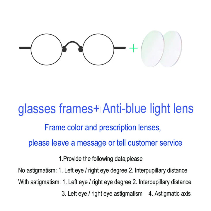 Yujo Unisex Full Rim Round Acetate Eyeglasses 43434 Full Rim Yujo Anti-blue light CHINA