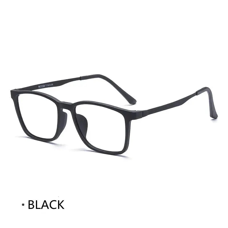 Kocolior Unisex Full Rim Square Tr 90 Titanium Hyperopic Reading Glasses 3067.