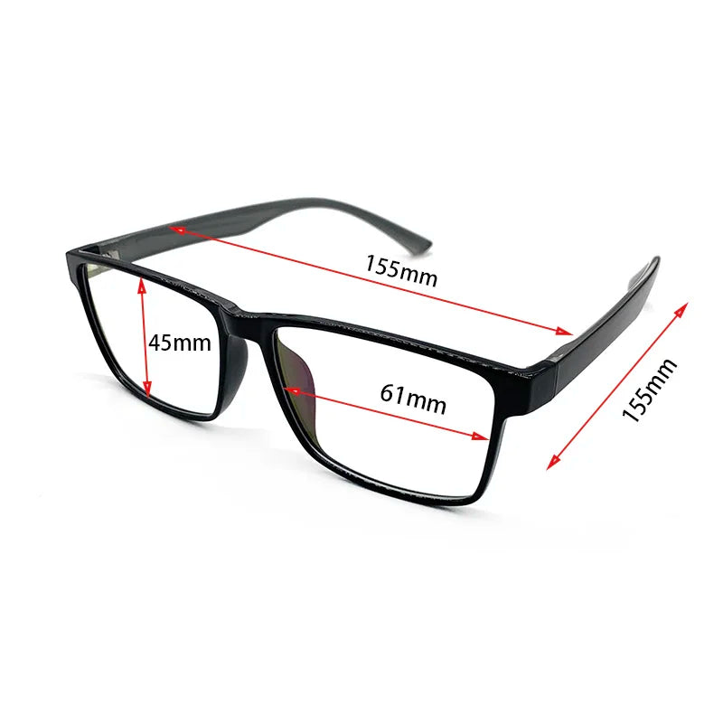 Cubojue Unisex Full Rim Big Square Tr 90 Titanium Reading Glasses 52257 Reading Glasses Cubojue