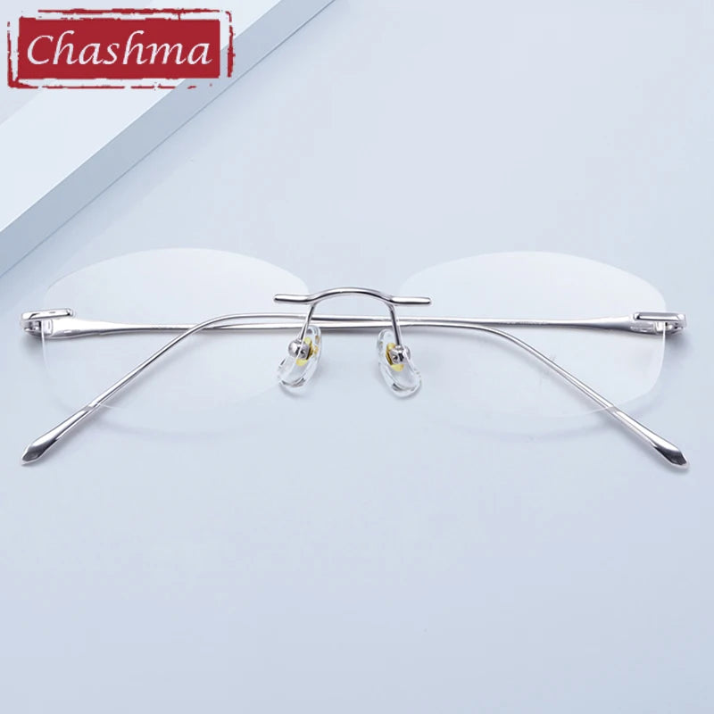 Chashma Ottica Women's Rimless Oval Titanium Eyeglasses 48145